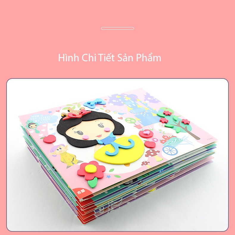 [ĐỒ CHƠI DIY] Tranh Dán Thủ Công Mút Xốp EVA 3D, Đồ Chơi Giáo Dục Cho Trẻ Em, chủ đề hoạt hình đủ màu sắc tươi vui.