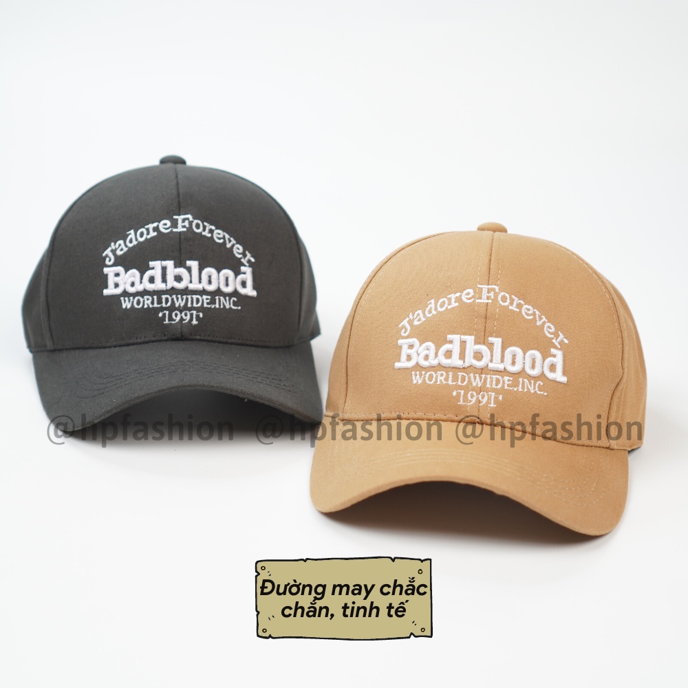 Mũ lưỡi trai ❤️ Nón kết thêu chữ Badblood chất kaki cao cấp form unisex nam nữ N77 - Happy Style