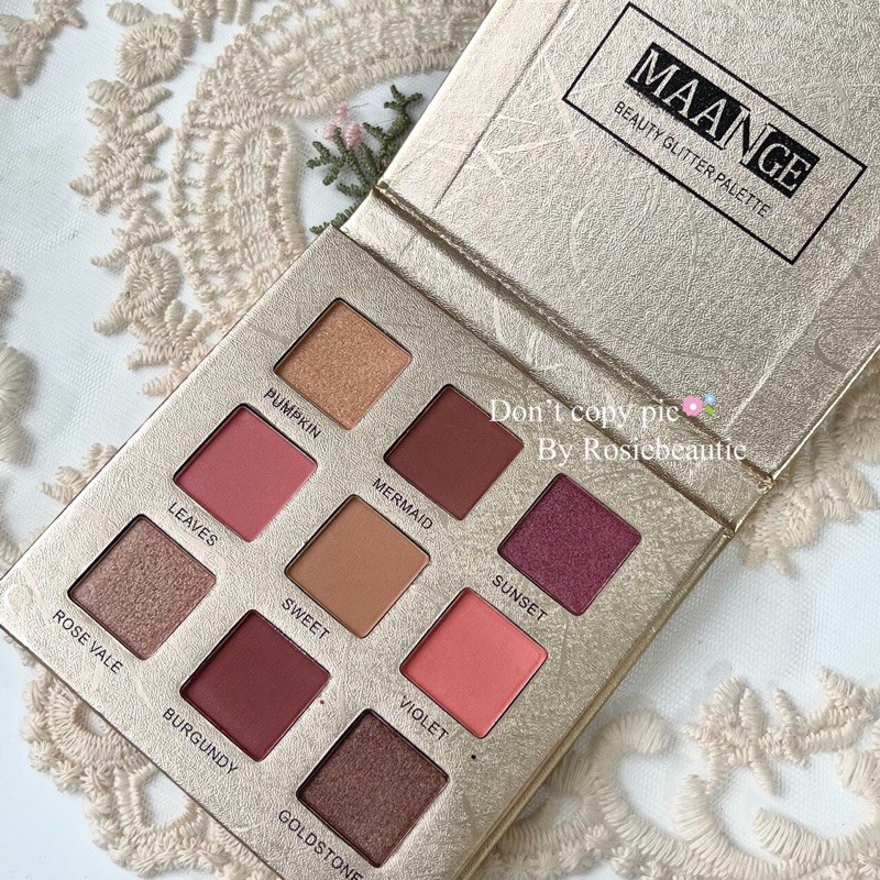 Bảng mắt MAANGE 9 ô vàng tone nâu tự nhiên