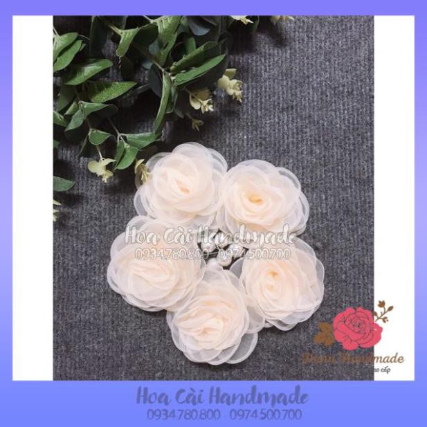 Hoa cài áo ⚡𝑭𝒓𝒆𝒆𝒔𝒉𝒊𝒑⚡️ Hoa Cài Áo - Tang Hoa Voan Cài Áo - Hoa Hồng Cài Áo -Bông cài Hannn Handmade