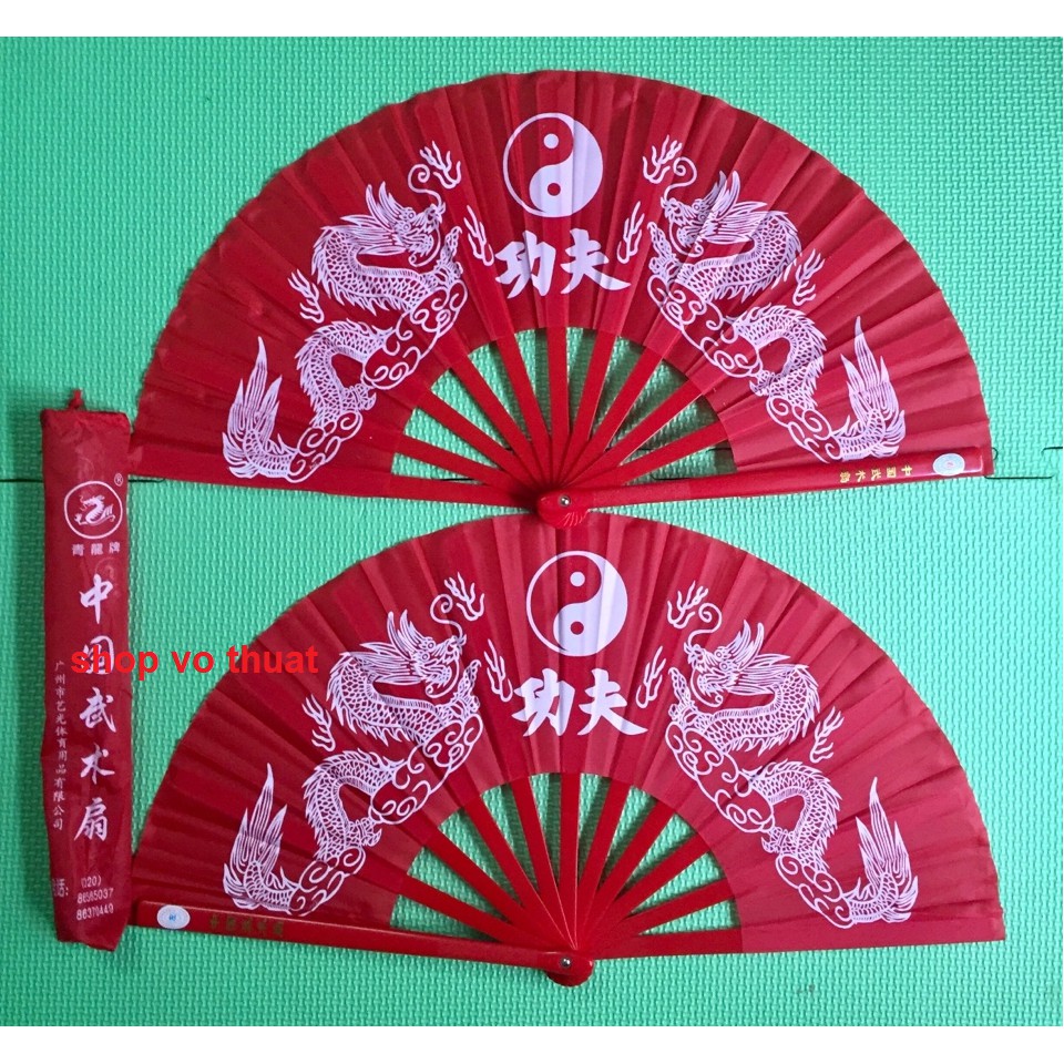 Cặp quạt tập dưỡng sinh đỏ