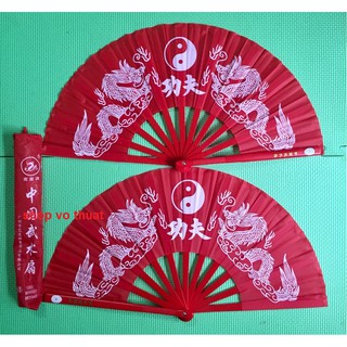Cặp quạt tập dưỡng sinh đỏ