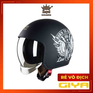 Mũ bảo hiểm 3/4 Royal M139 kính âm tem cánh chim