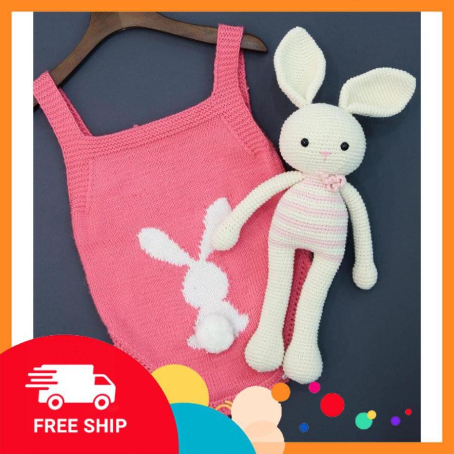 FreeShip] [Xả Hàng] Yếm Thỏ Các Màu - Sản phẩm đan móc thủ công cao cấp - Quà tặng thôi nôi dễ thương