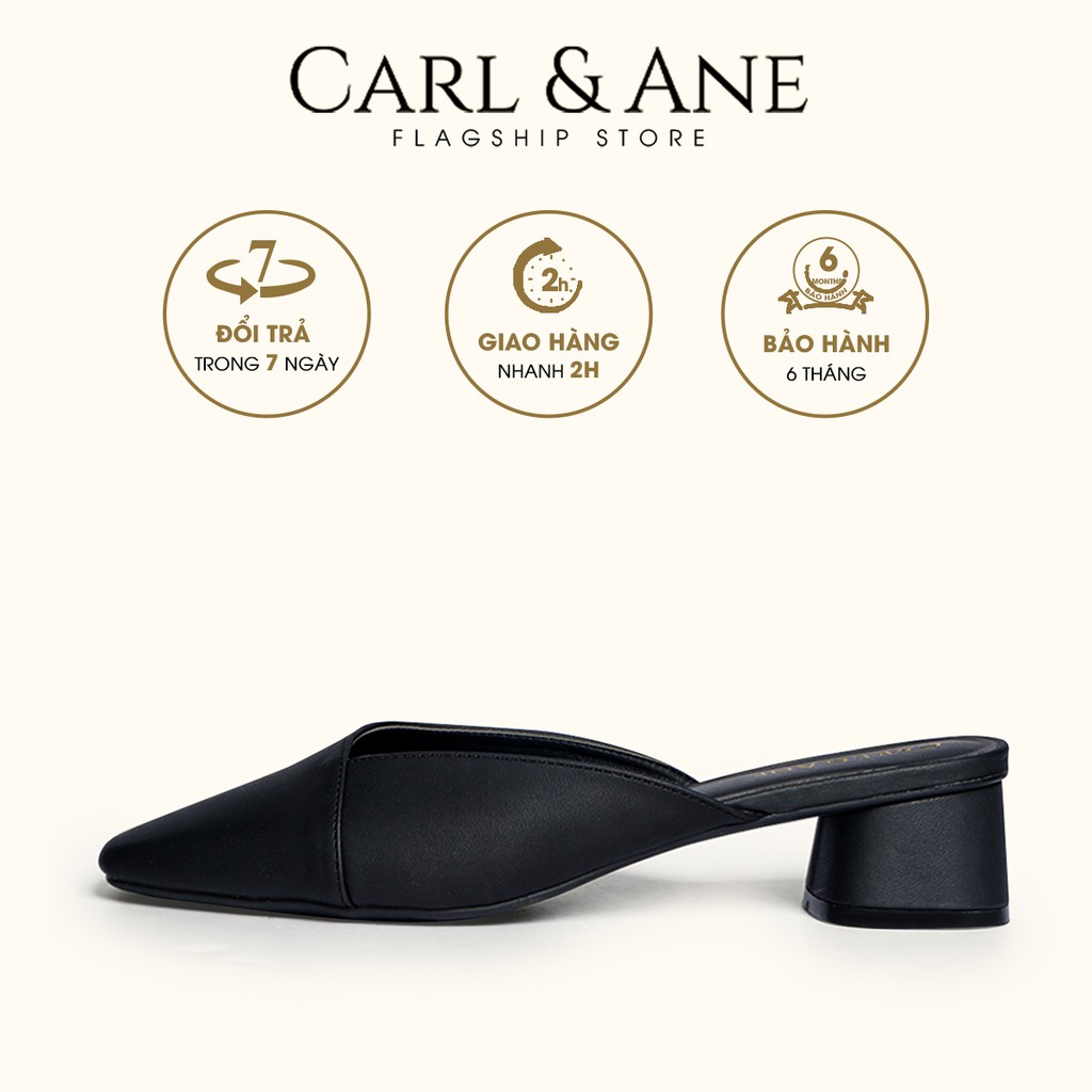 Carl &amp; Ane - Dép cao gót bít mũi kiểu dáng đơn giản cao 4cm màu đen _ CL008