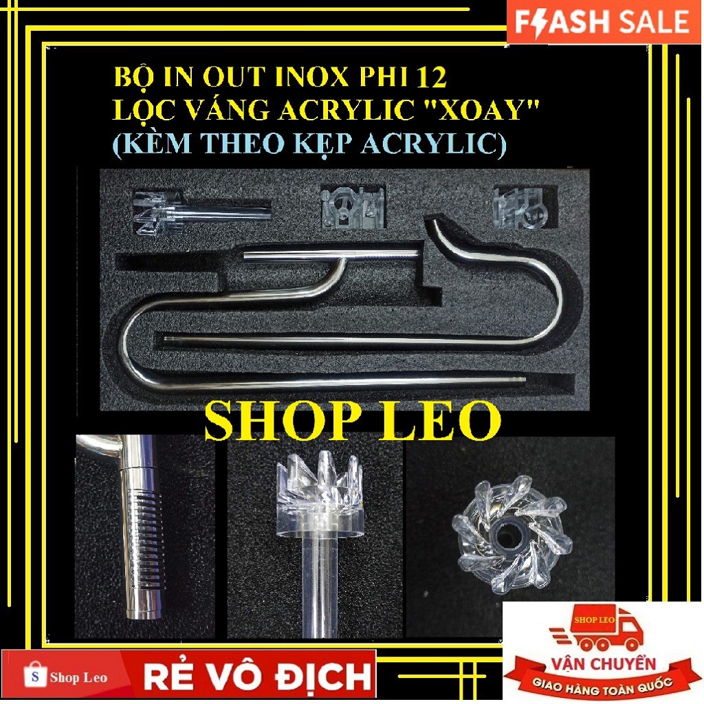 (Siêu rẻ) IN OUT INOX PHI 12 CÓ LỌC VÁNG "XOAY" - IN OUT - HỒ THỦY SINH - BỂ CÁ