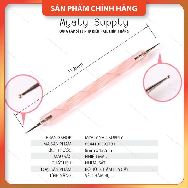 Bộ Bút Chấm Bi Nail Vẽ Móng Set 5 Cái 6544100592781