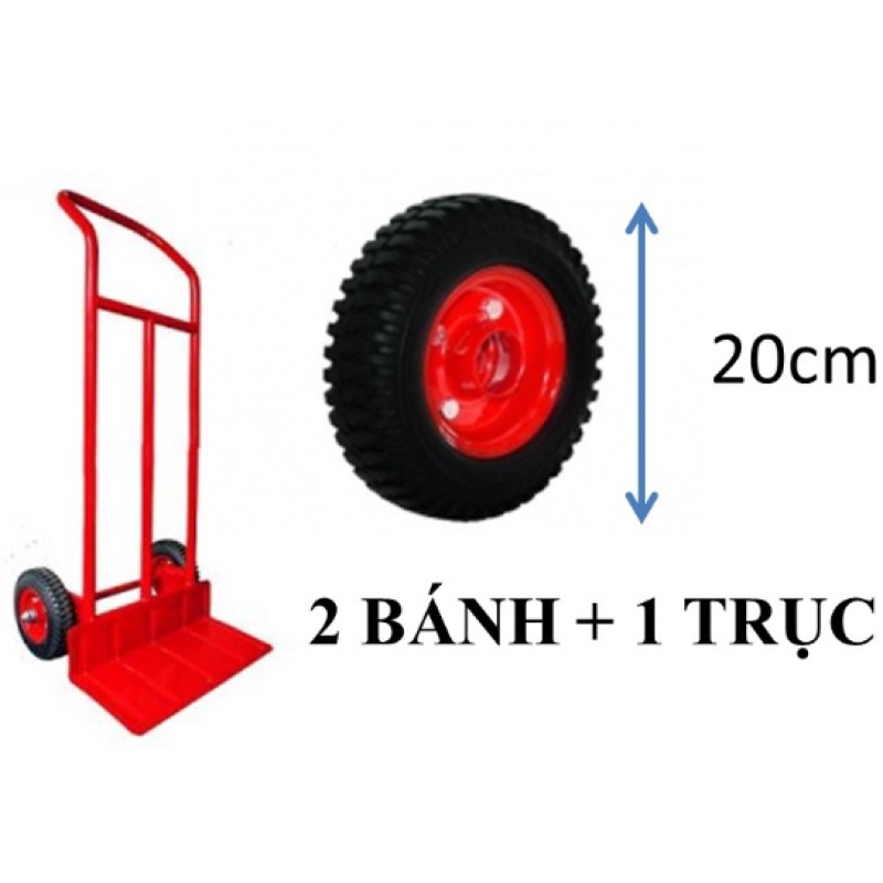 BÁNH XE ĐẨY CAO SU 200MM- CHỊU TẢI 500KG