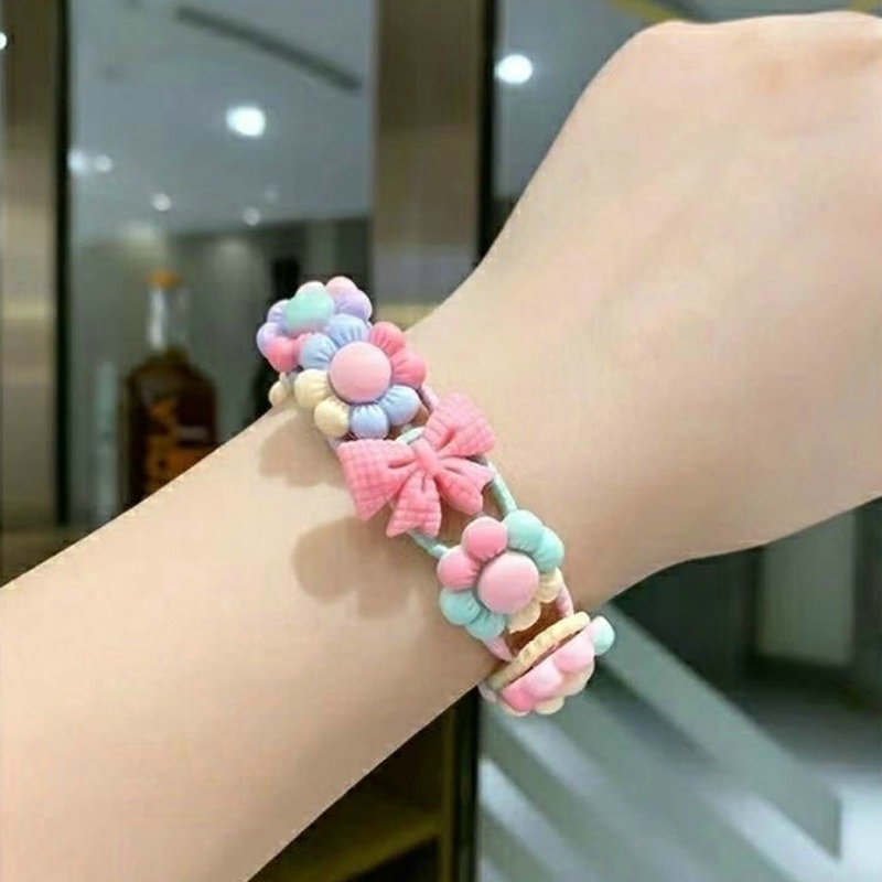 Set 40 Dây Cột Tóc Co Giãn Hình Hoạt Hình Đáng Yêu Cho Bé Gái