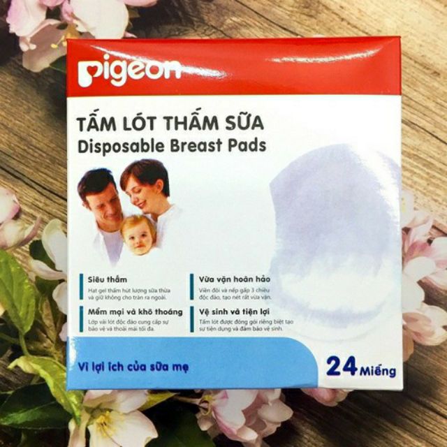 thấm lót sữa pigon hộp 24 miếng (lẻ=sỉ)