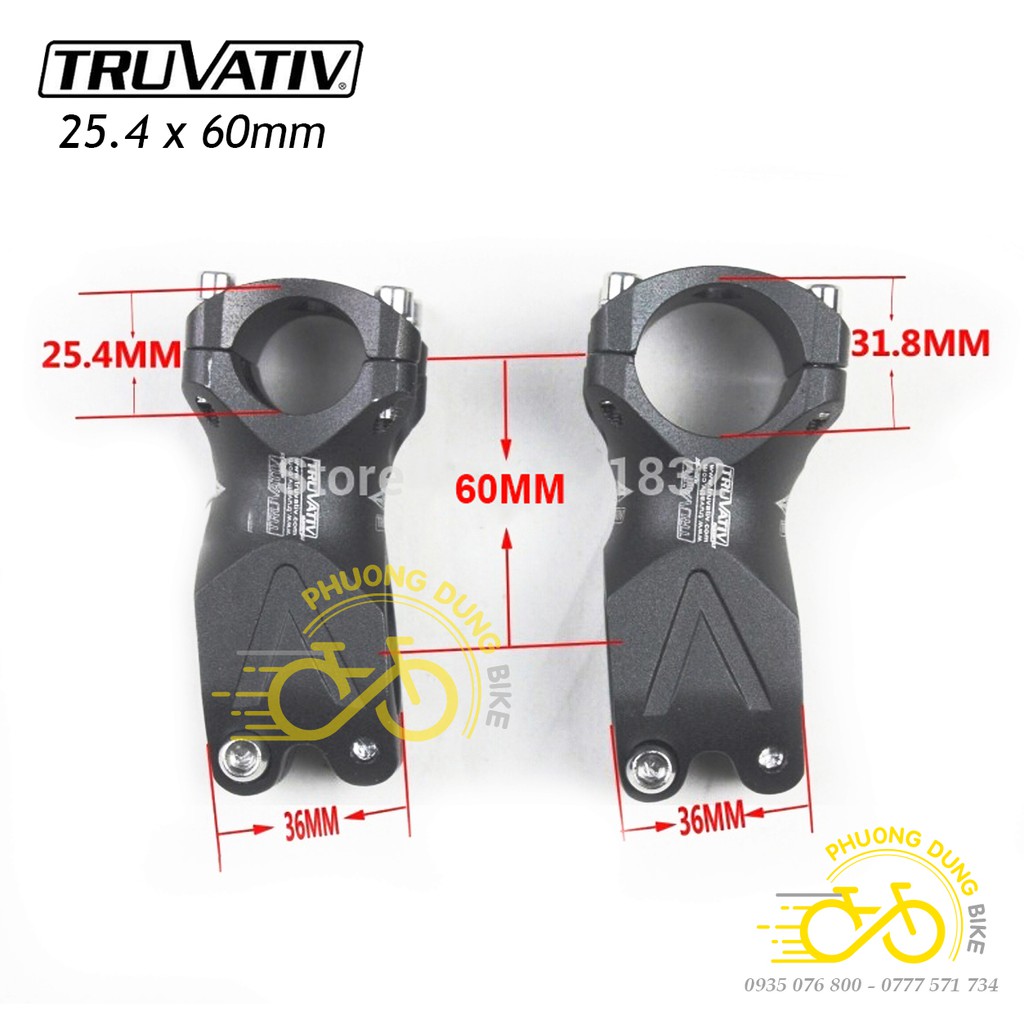 Pô tăng xe đạp TRUVATIV cỡ 25.4x32/60/80/90mm