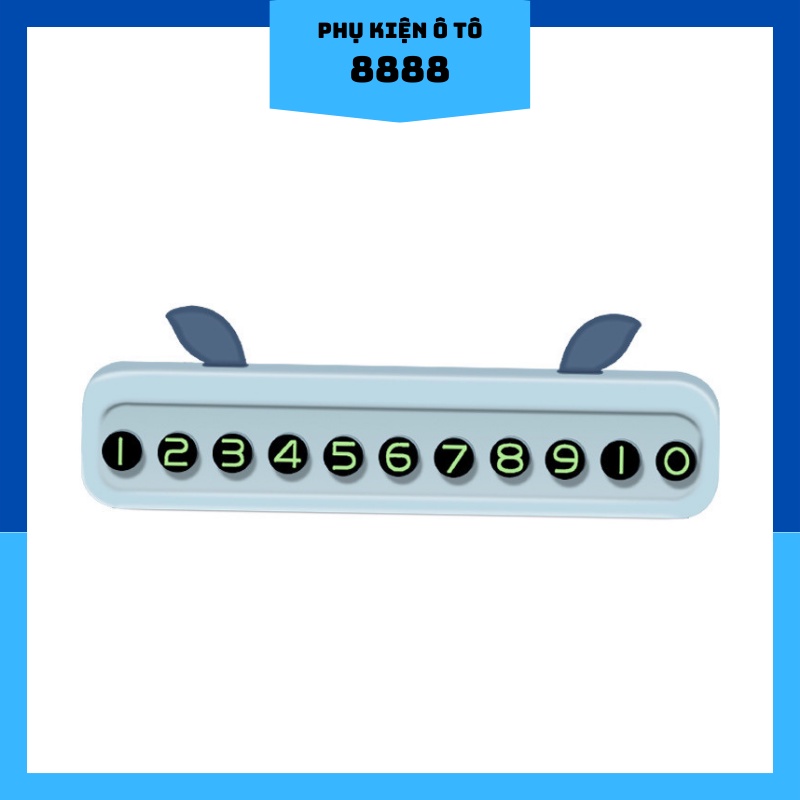 Bảng Ghi Số Điện Thoại Đỗ Xe 8888 Màu Trắng/ Xanh Lam/ Xanh Dương Nhựa Nhỏ Gọn Đủ Số