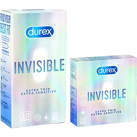 Bao cao su Durex Invisible Extra Thin siêu mỏng