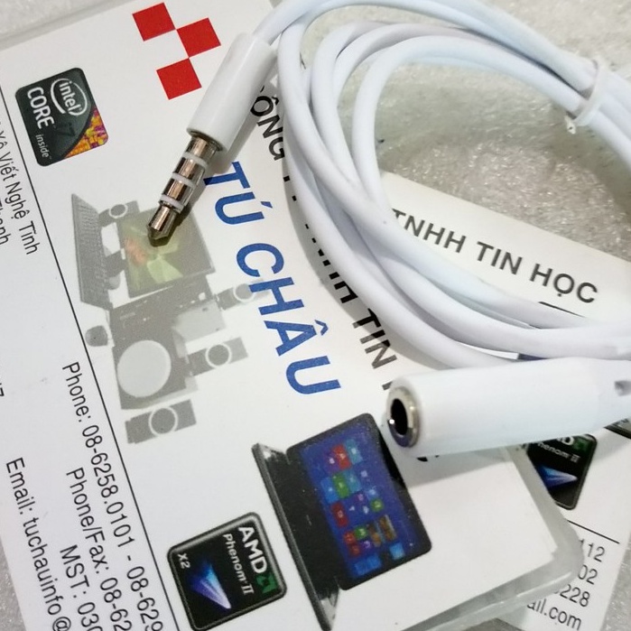 Cáp nối dài âm thanh (loa - phone): Chuẩn cắm 3.5mm (3 khấc - 4 điểm cực)