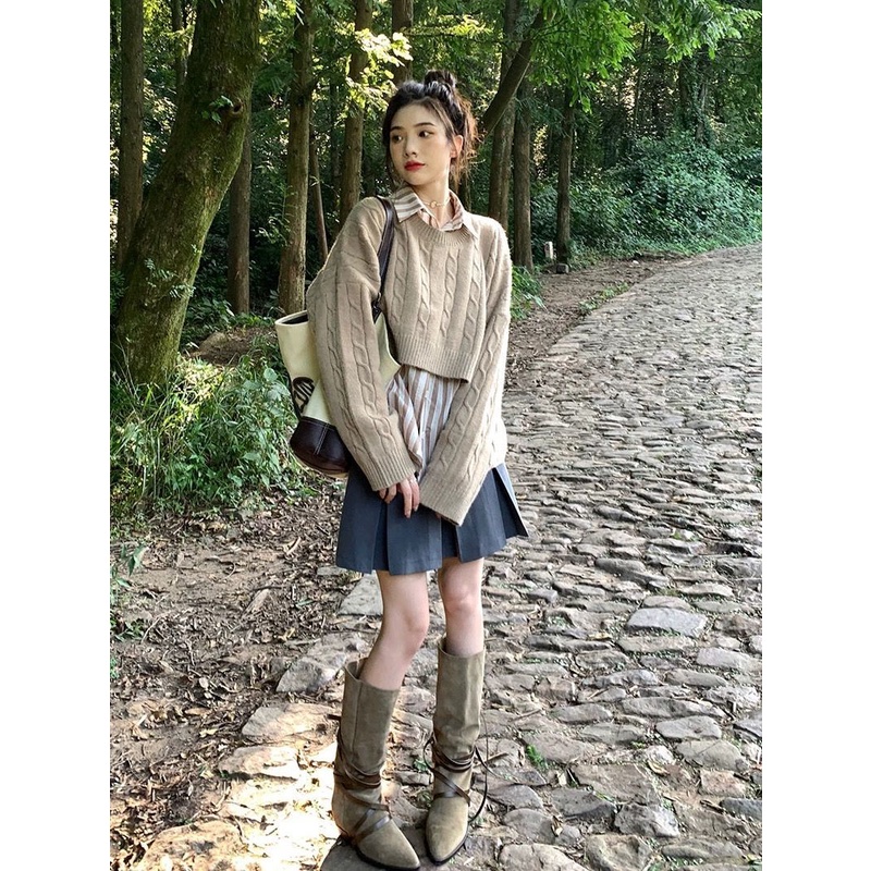 Áo Sweater Cổ Tròn Tay Dài Màu Sắc Đơn Giản Thời Trang Thu Đông 2022 Cho Nữ