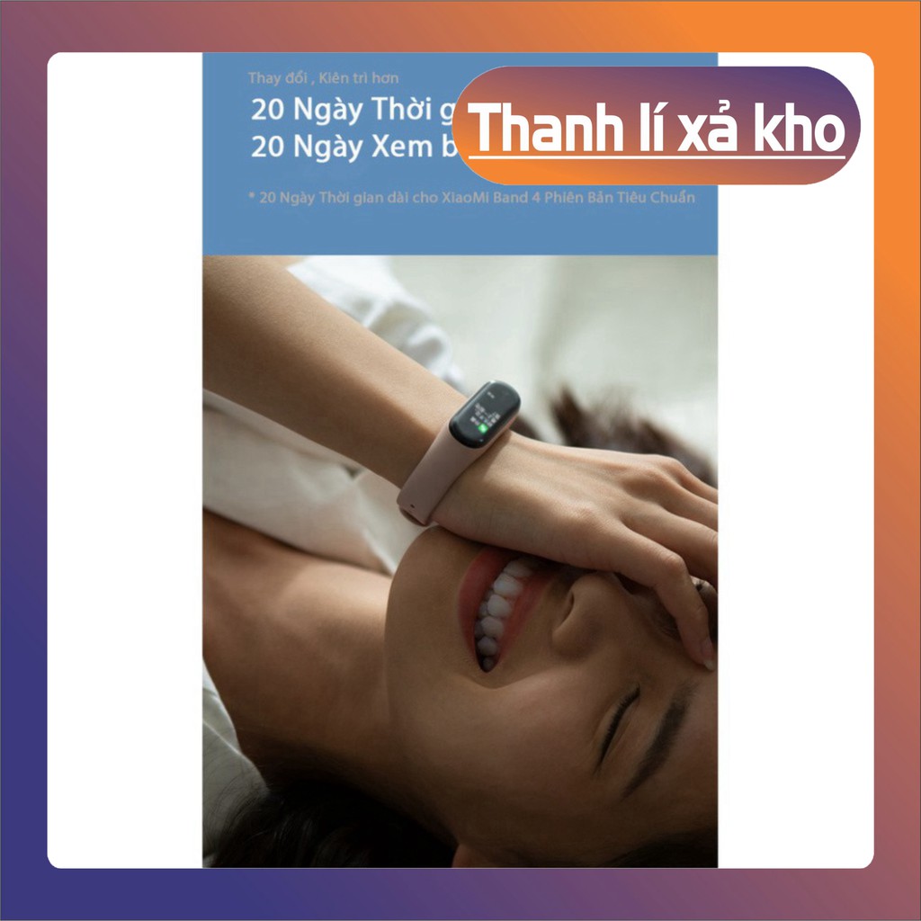 THANH LÝ XẢ KHO XiaoMi MiBand 4 đồng hồ thông minh band AI Màng hình 7 sắc Đo nhịp tim đo huyết bước chân app tập thể dụ