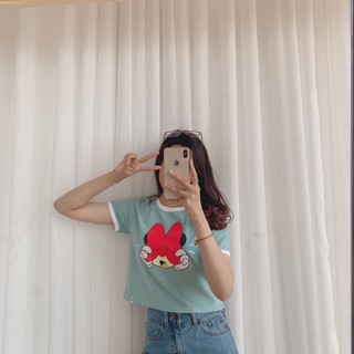 Áo croptop in chuột Mickey