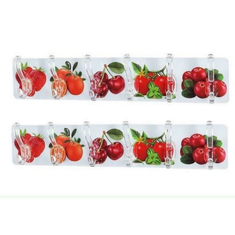 Thanh 6 móc dán tường siêu dính hình 3D
