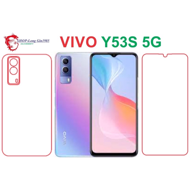 Vivo Y53S 5G miếng dán trong Ppf mặt sau và mặt trước chống va đập chống trầy xước tốt