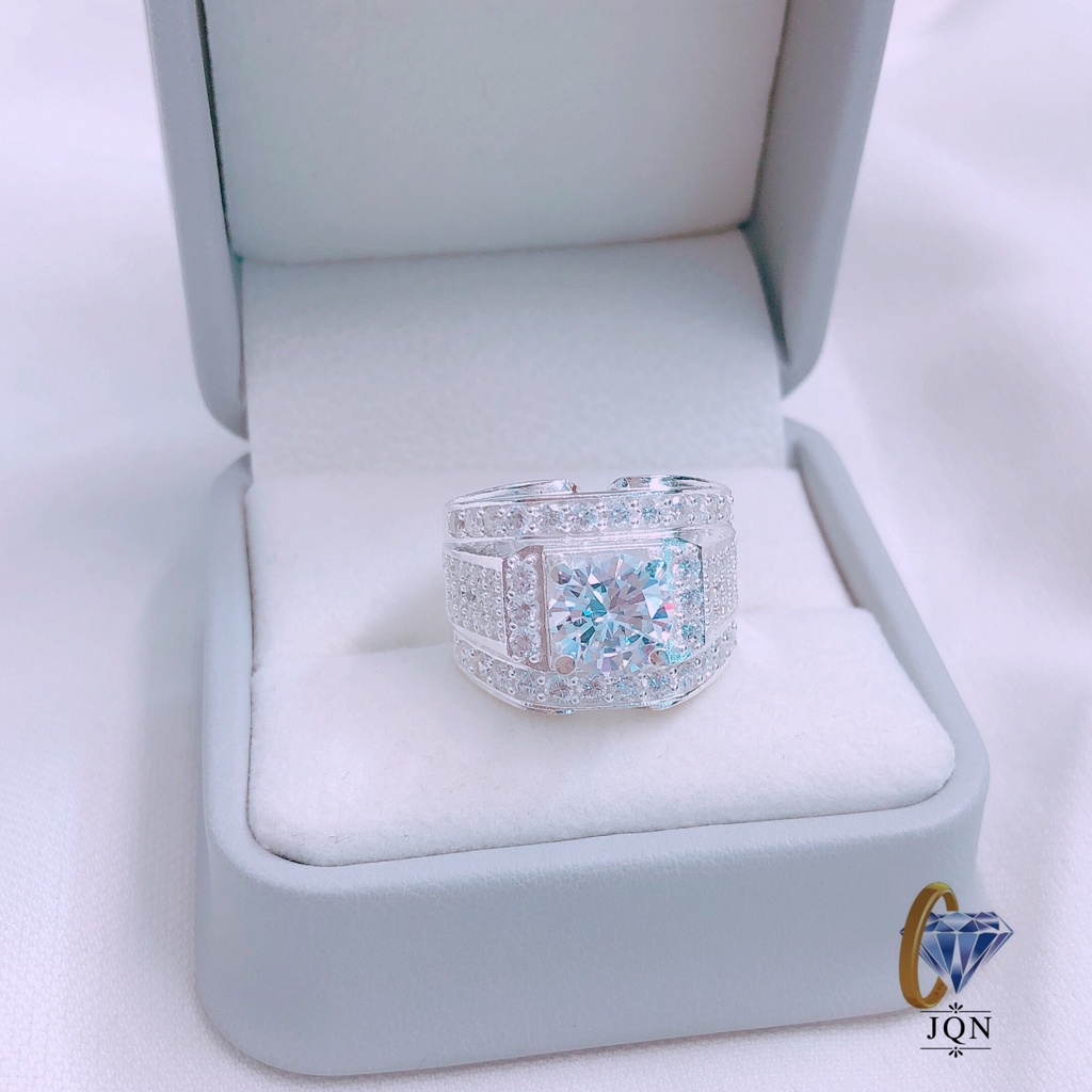 Nhẫn Nam Bạc Thật Mặt Đá To Cực Đẹp A01
