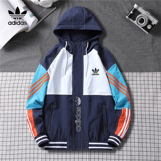 ADIDAS Áo Khoác Thể Thao Có Nón Dáng Rộng Thời Trang Cho Nam Nữ