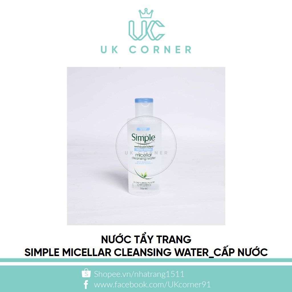 Tẩy trang cho mọi loại da Simple Micellar Water | BigBuy360 - bigbuy360.vn