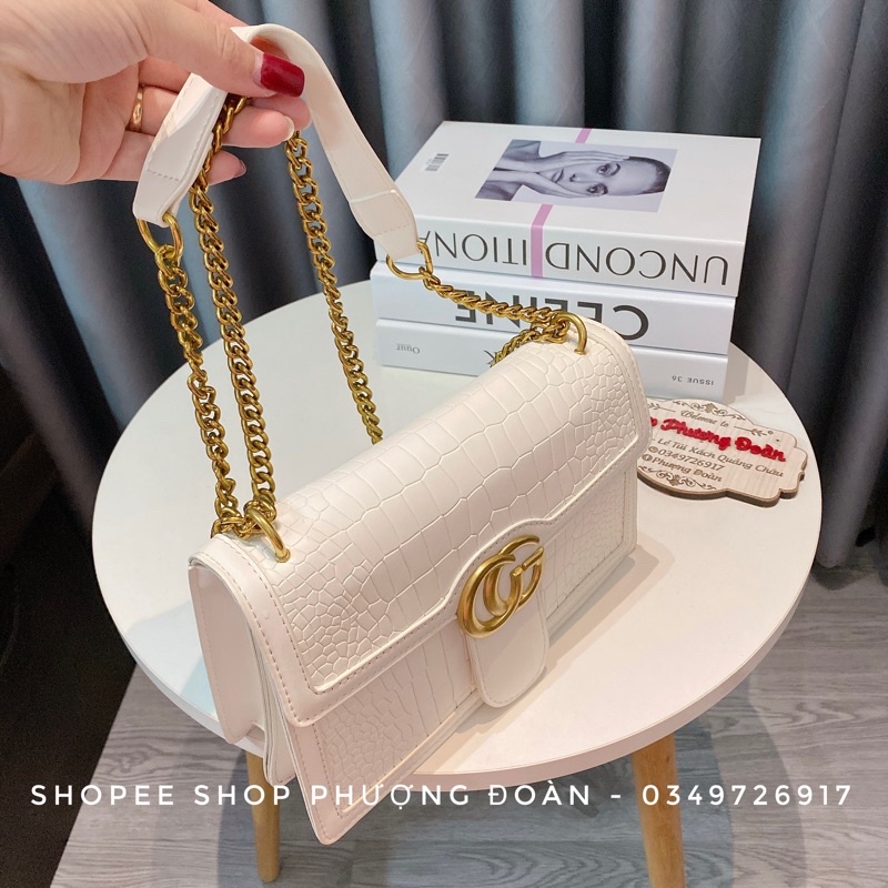 Túi G Da Rắn Vân To Nhiều Ngăn Size 24 Vỡ Hộp ( Ảnh Thật)