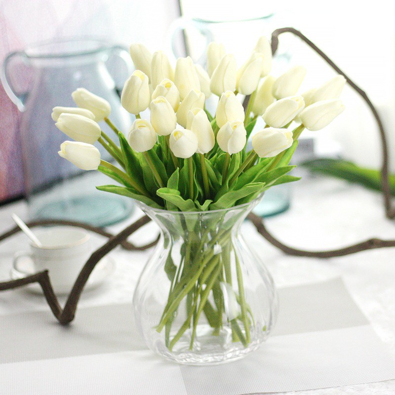 Hoa Giả - Hoa Tulip Giả lá xoăn loại 1