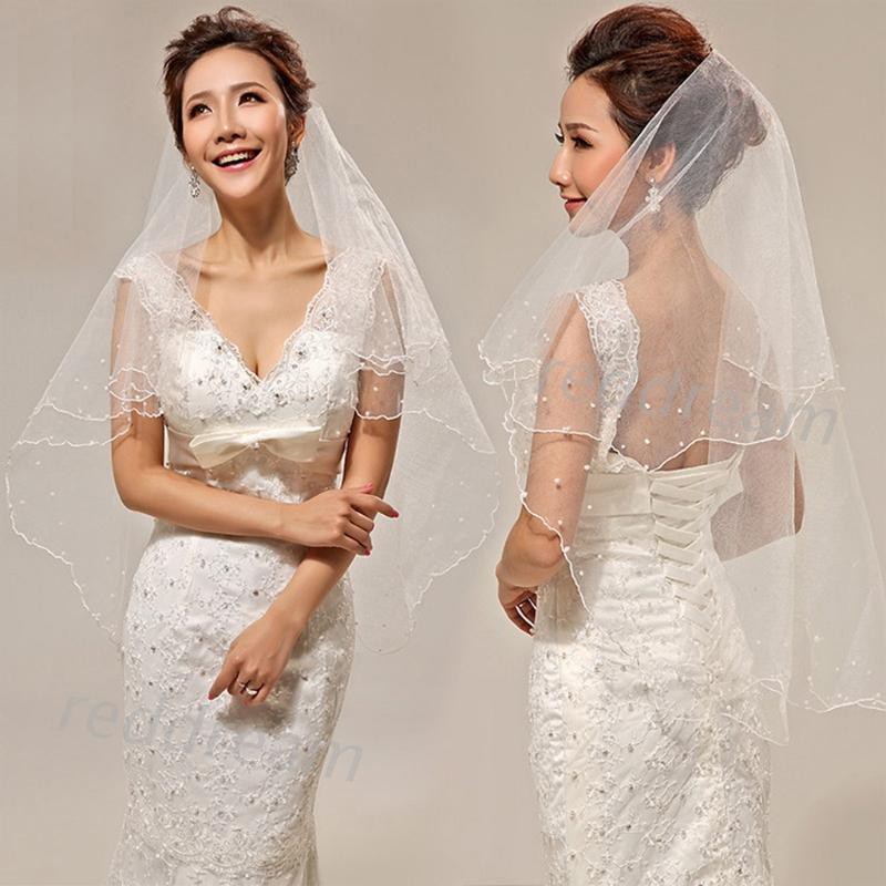 Khăn Voan Trùm Đầu Cho Cô Dâu Đính Ngọc Trai