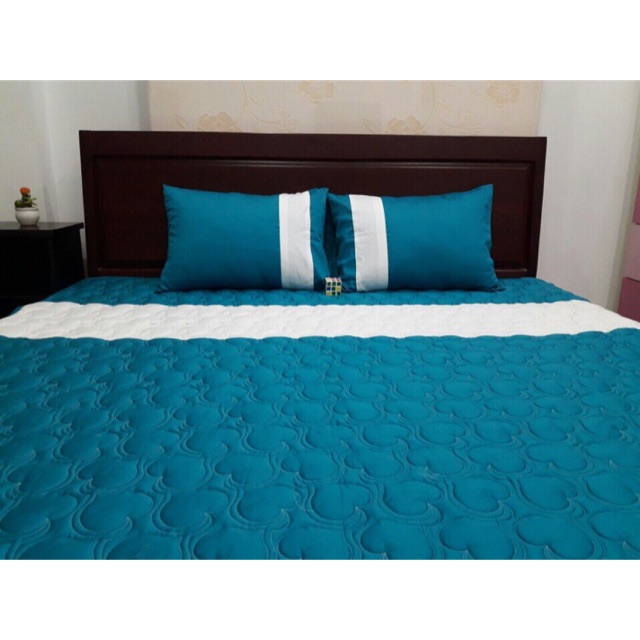 Bộ sản phẩm drap, áo gối, chăn bằng cotton lụa satin trơn, trực tiếp từ xưởng sản xuất
