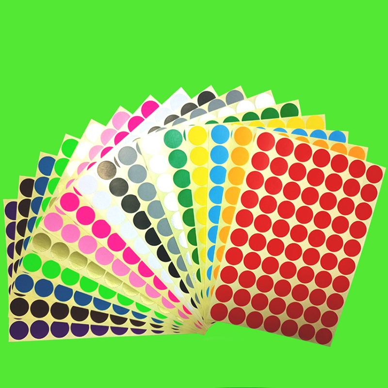 【cfh】16-color Color Round Dot Sticker 16-color Sticker Label Mouth Pick Paper Classification Mark Paste