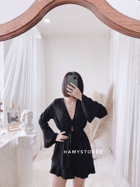 JUMPSUIT CỘT NƠ NGỰC TAY LOE CỰC ĐẸP