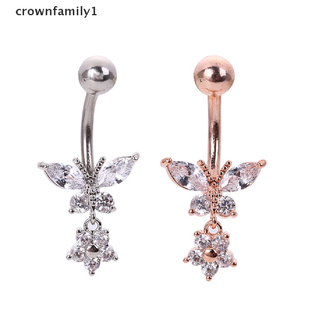 [crownfamily1] Khuyên RốN HìNh BướM ĐíNh Đá Xinh XắN
