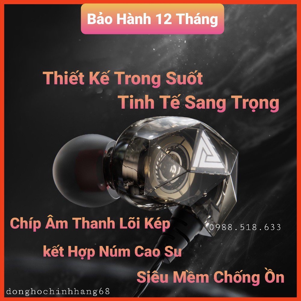 Tai Nghe Phone Nghe Nhạc Chơi Game QKZ AK2 Pro 2021, Âm Thanh Super Bass, Dây Chống Rối, Có Mic Đàm Thoại