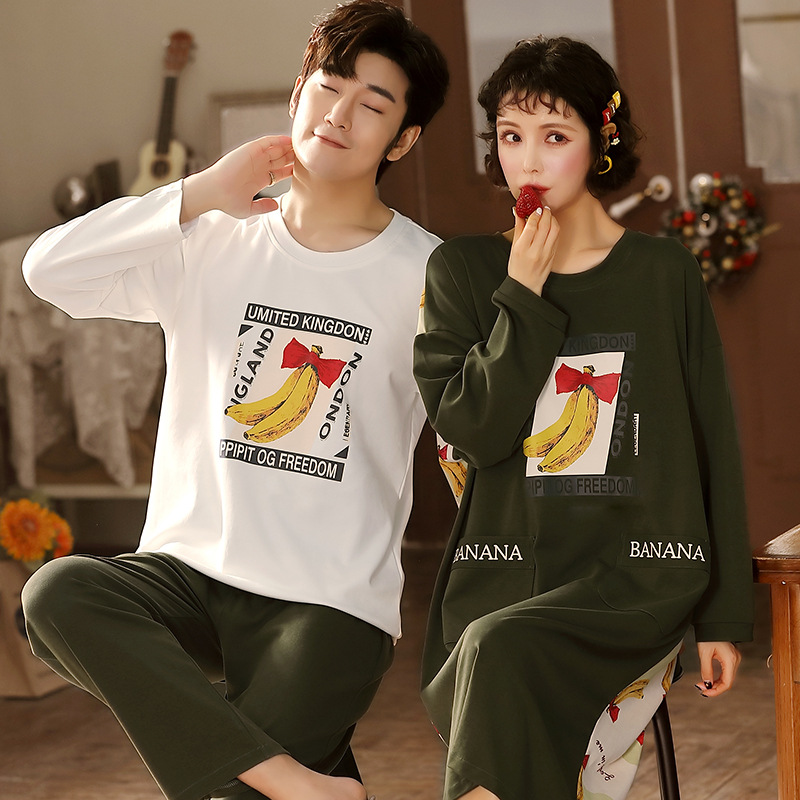 áo nữ đồ bộ pyjama Đồ mặc nhà Pijama Bộ Đồ Ngủ Vải Phi Bóng Phong Cách Hàn Quốc Gợi Cảm Cho Cặp Đôi Đồ ngủ đôi đồ mặc nhà thu đông lụa cặp đôi cao cấp nam