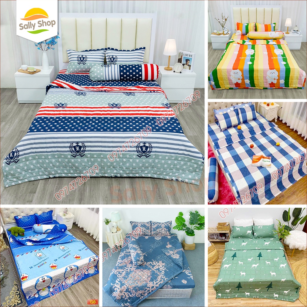 Đủ Bộ 4 Món Chăn Ga Gối Hè Thu Chất Cotton Poly Mềm Mát Thấm Hút Mồ Hôi Mẫu PIKACHU VÀNG