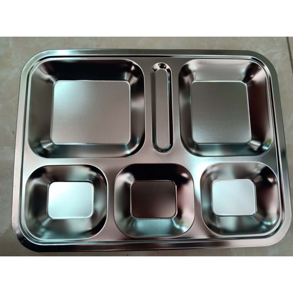 khay cơm inox 6 ngăn (combo 10 bộ cả nắp)