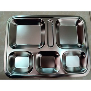khay cơm inox 6 ngăn (combo 10 bộ cả nắp)