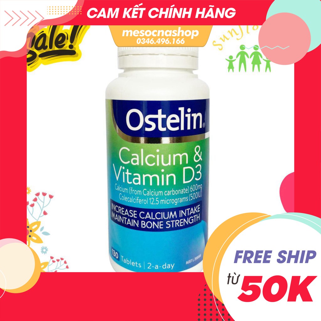 Ostelin Calcium & Vitamin D3 130 viên - Canxi cho bà bầu