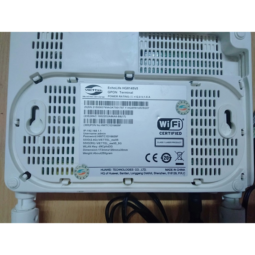 Modem Quang Gpon HG8145V5 --VIET.TEL--- 2 Băng Tần: 2.4G Và 5G, (HG8145V5-20).(Cũ)