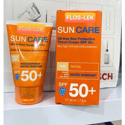 Kem Chống Nắng Floslek Sun Care - Oil Free Sun Protection Tinted Cream SPF50+ 50ml Cho Da Dầu