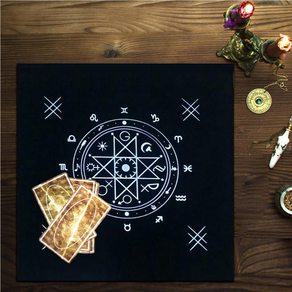 Khăn trải bàn họa tiết bài tarot cỡ 50x50cm