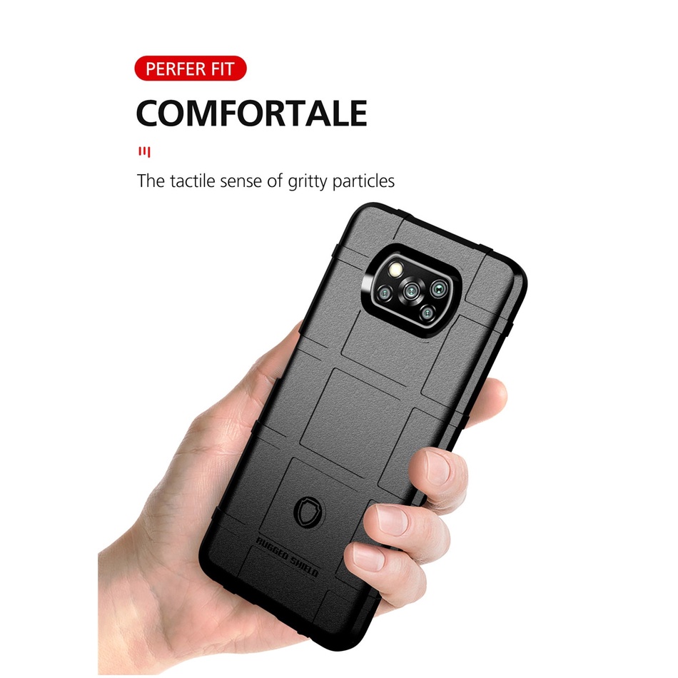 Xiaomi Poco X3 NFC Global Version Rugged Shield Silicon Case Military Heavy Duty Protect Phone Cover