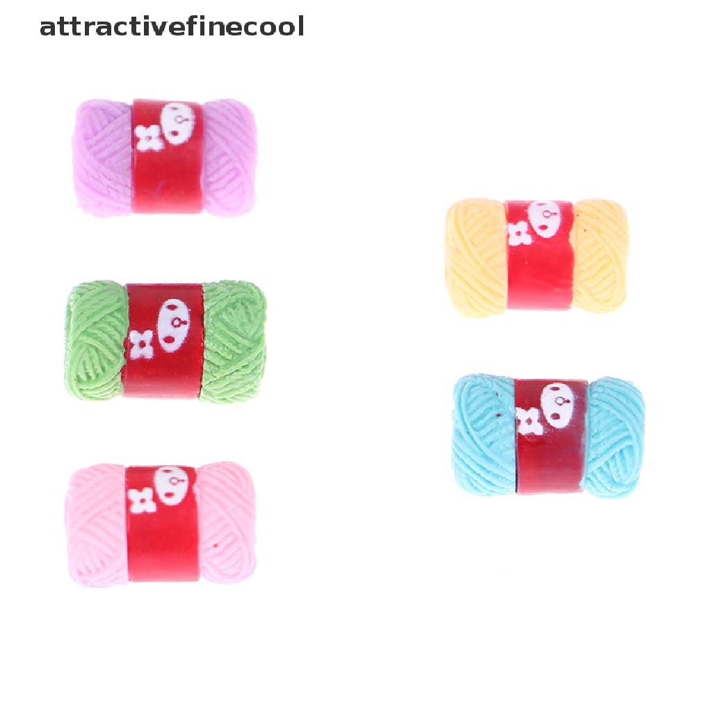 Set 5 Quả Bóng Len Mini Tỉ Lệ 1: 12 Dùng Để Trang Trí Nhà Búp Bê