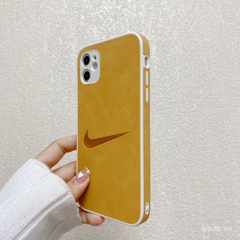 Ốp điện thoại phối da đơn giản thời trang cho iPhone11 /iphone12pro iphone xs max/iph