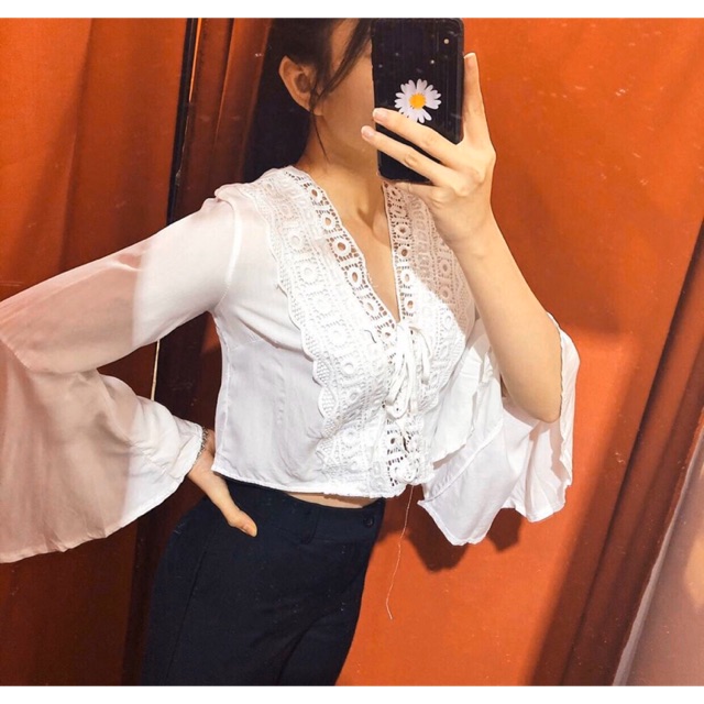 ÁO CROP TAY LOE (KÈM HÌNH THẬT)