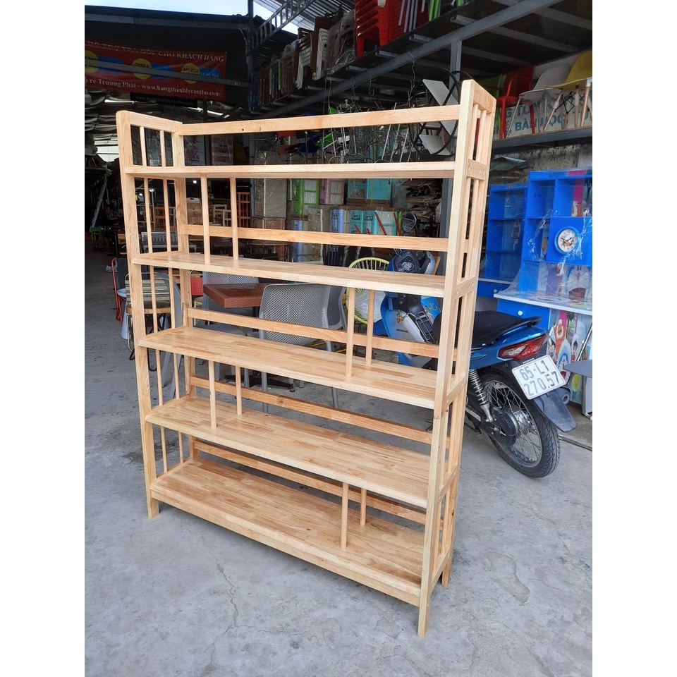 ⛔MIỄN PHÍ VẬN CHUYỂN⛔Kệ Sách Gỗ 5 Tầng 1M2 Gỗ Cao Su Tự Nhiên Chịu Lực Tốt