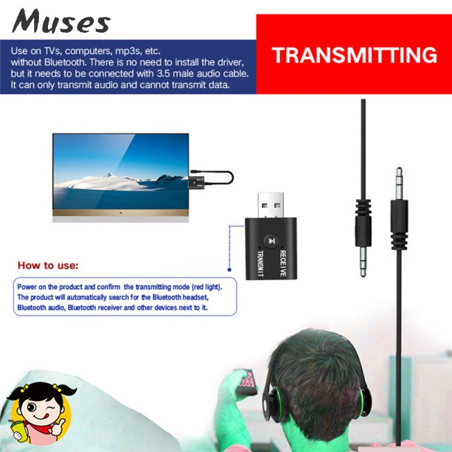 Bộ Thu Phát Tín Hiệu Âm Thanh Bluetooth 5.0 Giắc Cắm 3.5mm