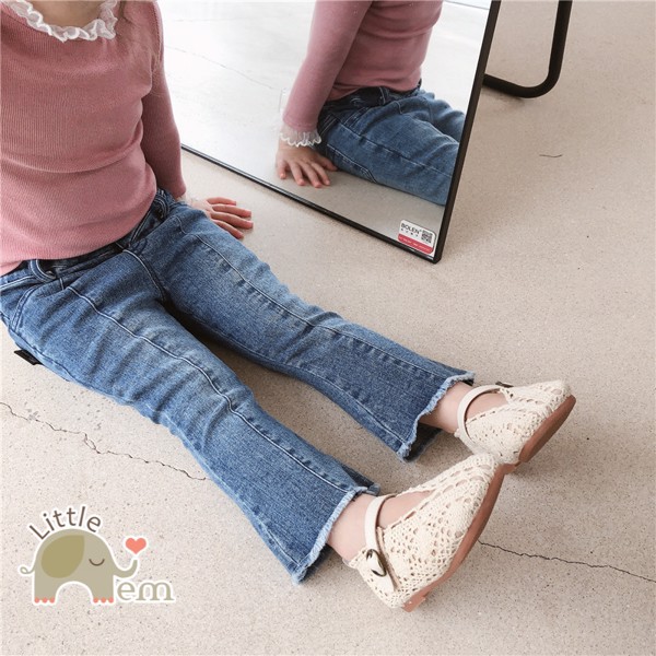 Quân jean ống vẩy đôi cho mẹ và bé