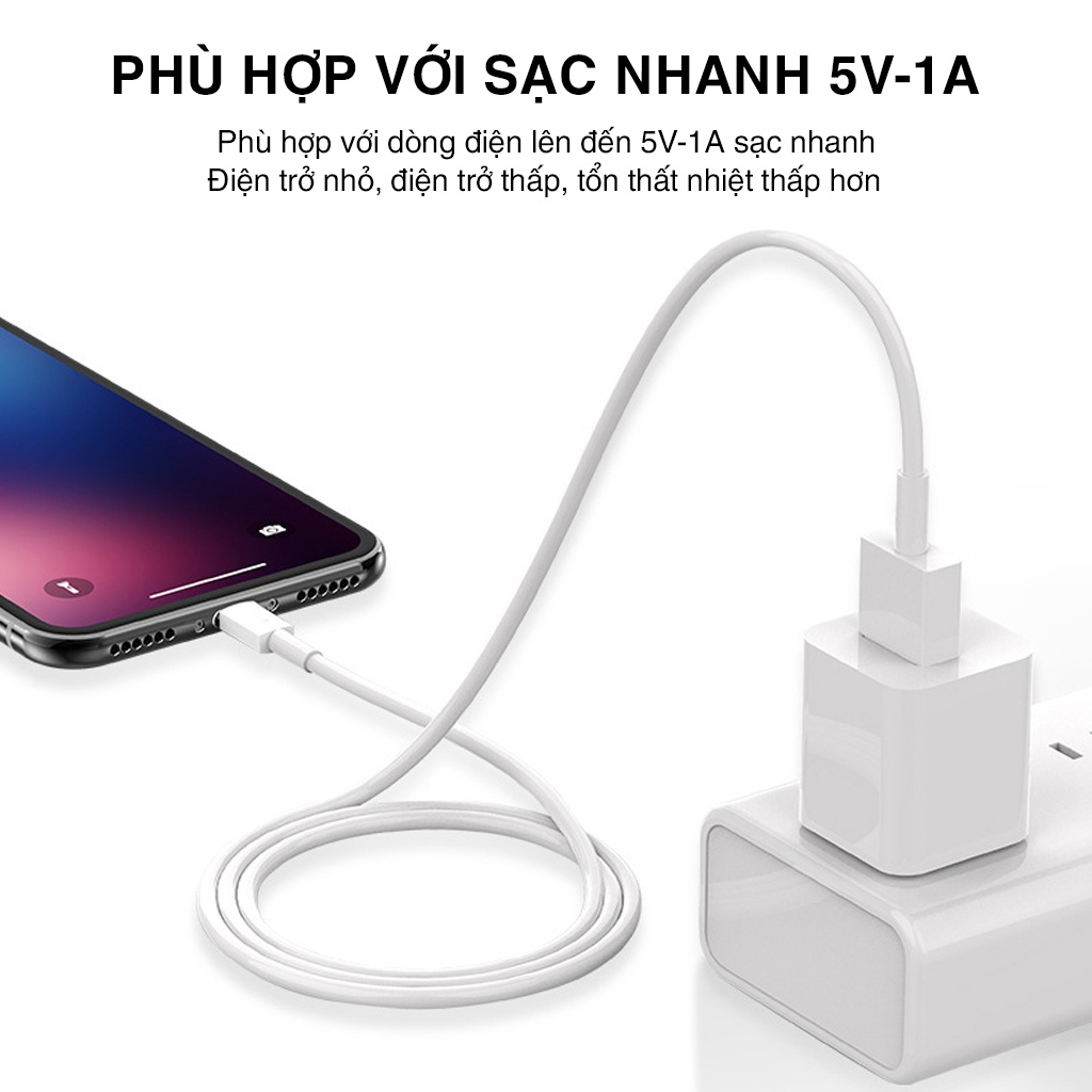 [Mã BMBAU50 giảm 50K đơn 150K] Dây cáp sạc Lightning hỗ trợ sạc nhanh, Sạc tiêu chuẩn - MINPRO